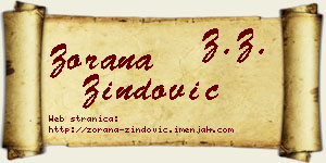 Zorana Zindović vizit kartica